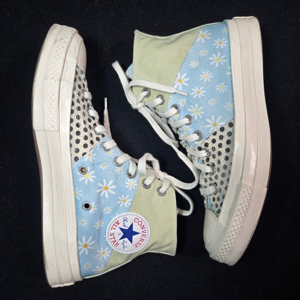 Converse Chuck 70 High Top Patchwork Daisy Polka Dot Sneakers A03761C Mens 7 W9